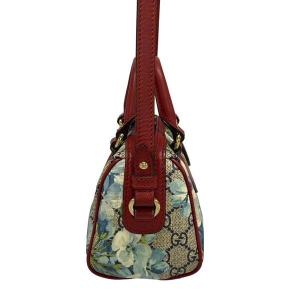 Auth GUCCI GG Blooms 432123 Navy Red Multi PVC Leather Handbag - Picture 5 of 15